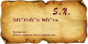 Sáfrán Nóra névjegykártya