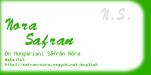 nora safran business card