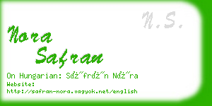 nora safran business card